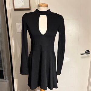 Elegant Black For Love and Lemons Long Sleeve Skater Style Dress